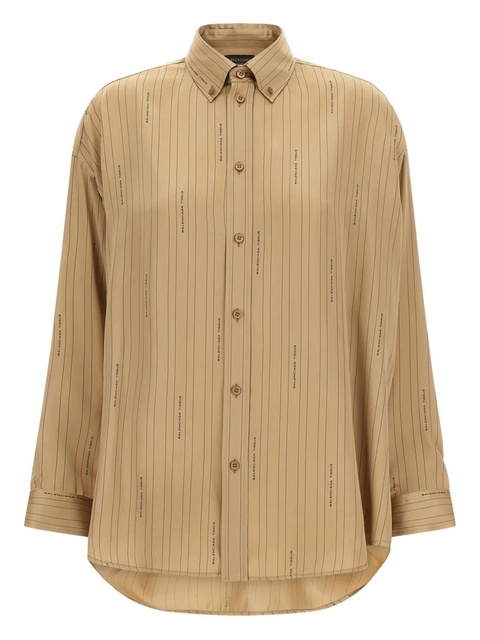 Balenciaga logo-striped shirt - Neutrals - zdjęcie produktu nr 1