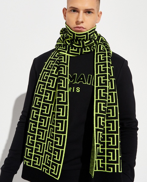BALMAIN - Szalik z neonowym monogramem - zdjęcie produktu nr 1