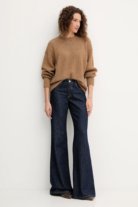 Twinset sweter z wełną damski kolor brązowy ciepły 252TT3461 - zdjęcie produktu nr 2