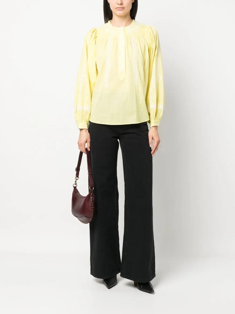 Zadig&Voltaire embroidered-detail peasant blouse - Yellow - zdjęcie produktu nr 1