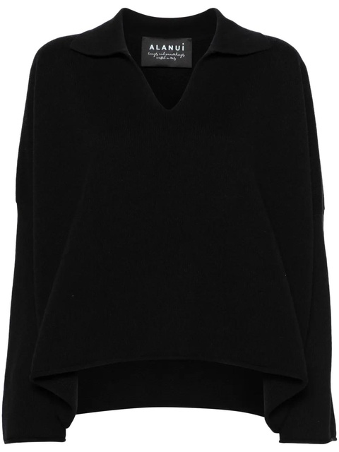 Alanui Finest ribbed polo top - Black - zdjęcie produktu nr 1