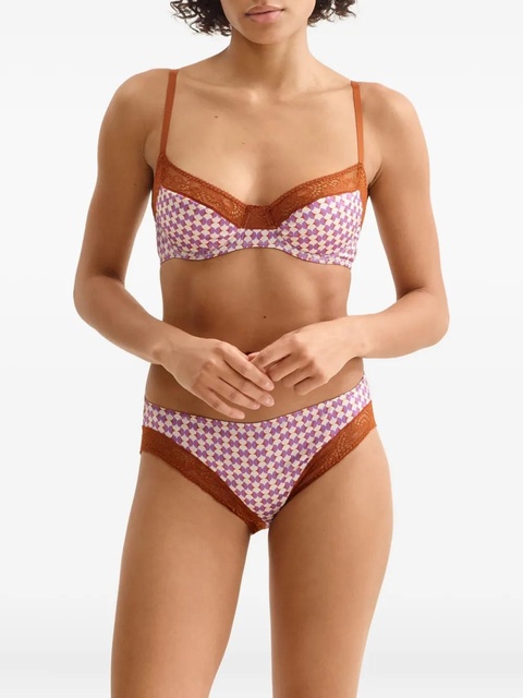 ERES Stéréo padded geometric-print bra - Brown - zdjęcie produktu nr 1