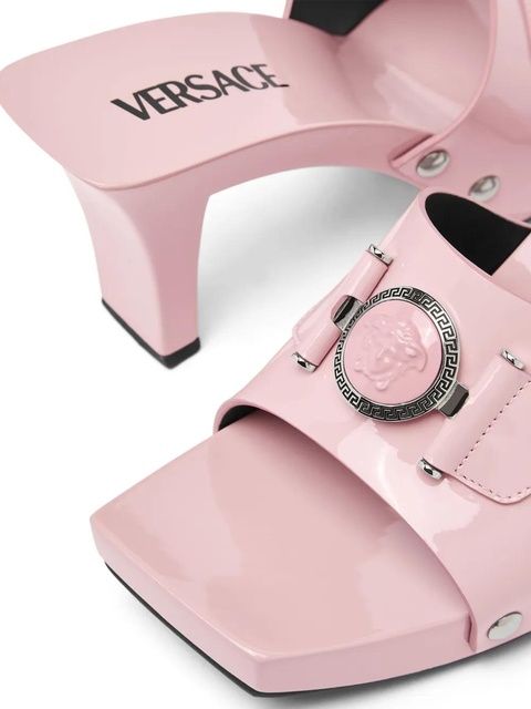 Versace 60mm Medusa-buckle patent-leather clogs - Pink - zdjęcie produktu nr 2