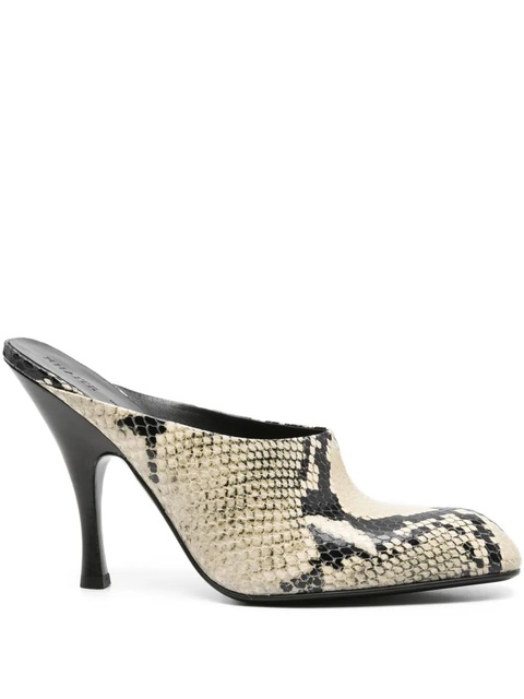 KHAITE snakeskin-effect heeled mules - Neutrals - zdjęcie produktu nr 1
