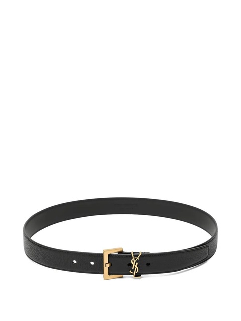 Saint Laurent Cassandre logo-buckle belt - Black - zdjęcie produktu nr 1