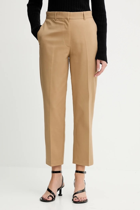 Calvin Klein spodnie damskie kolor zielony proste high waist LV044B916G - zdjęcie produktu nr 1