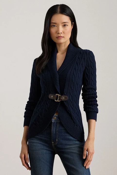 Lauren Ralph Lauren kardigan bawełniany damski kolor granatowy 200P03473 - zdjęcie produktu nr 1