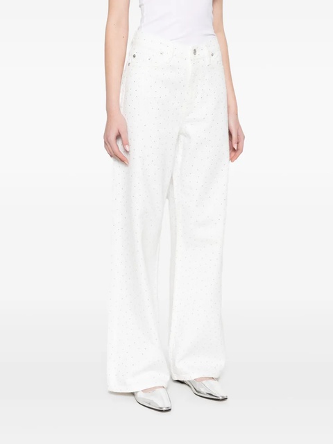 Maje rhinestone-embellished wide-leg jeans - White - zdjęcie produktu nr 1