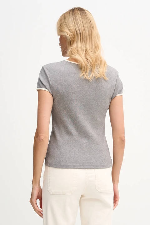 Tommy Hilfiger t-shirt bawełniany damski kolor szary WW0WW47881 - zdjęcie produktu nr 2