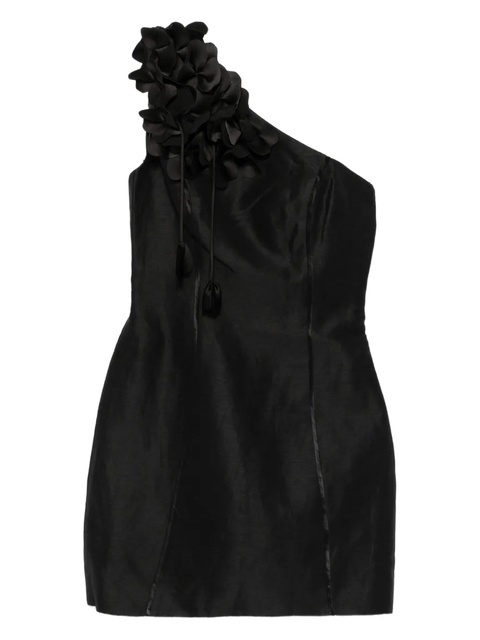 Aje Camille floral-appliqué one-shoulder mini dress - Black - zdjęcie produktu nr 1