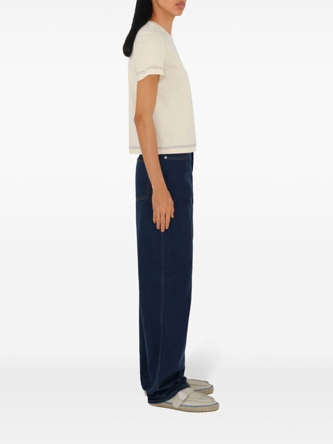 Burberry logo-embroidered cotton T-shirt - Neutrals - zdjęcie produktu nr 2