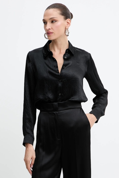Marella koszula Emme by Marella damska kolor czarny regular z kołnierzykiem klasycznym 2525116091200 - zdjęcie produktu nr 1
