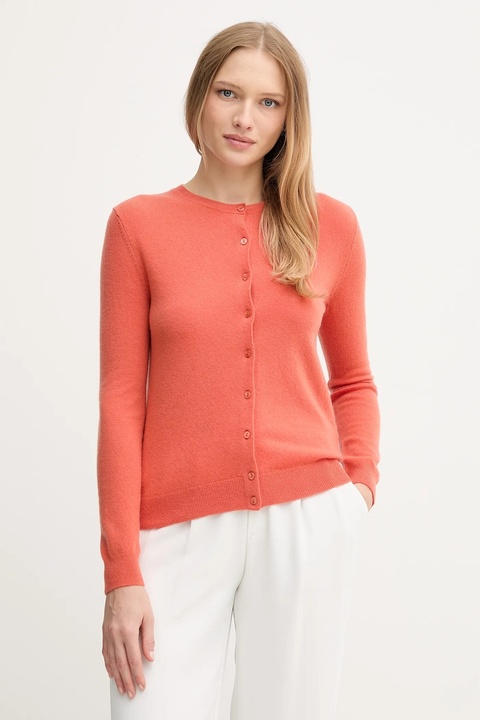 United Colors of Benetton kardigan wełniany kolor pomarańczowy lekki - zdjęcie produktu nr 1