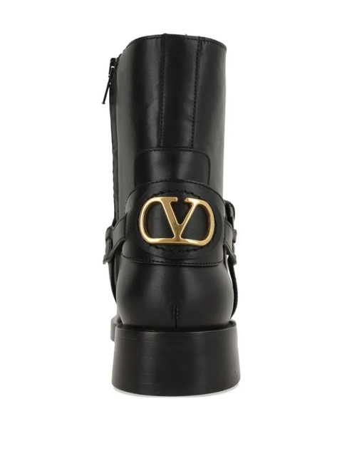 Valentino Garavani buckle-strap logo boots - Black - zdjęcie produktu nr 2