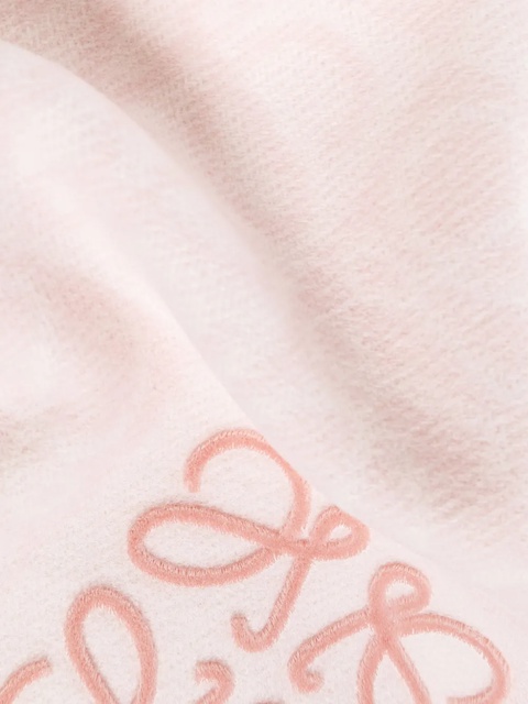 LOEWE Anagram-embroidered fringed scarf - Pink - zdjęcie produktu nr 2