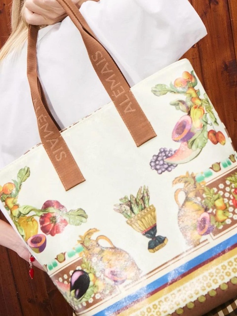 ALEMAIS Mercado graphic-print tote bag - Brown - zdjęcie produktu nr 2