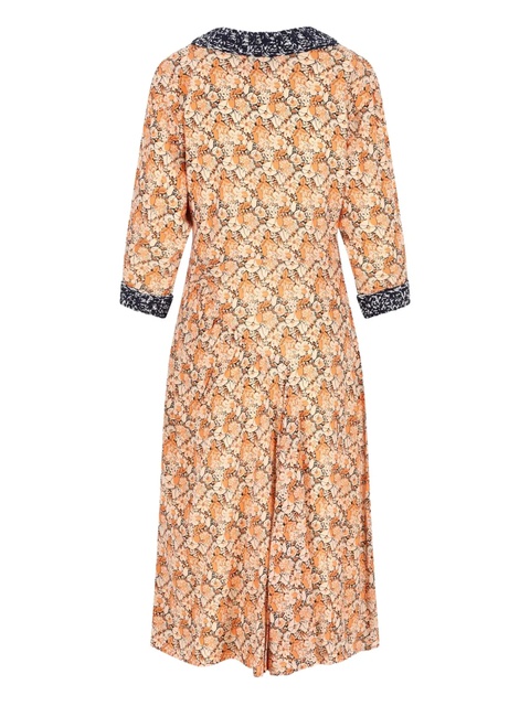 Prada floral-print V-neck midi dress - Orange - zdjęcie produktu nr 1