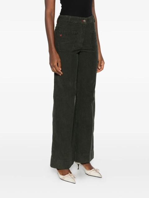 Victoria Beckham corduroy wide-leg jeans - Green - zdjęcie produktu nr 2