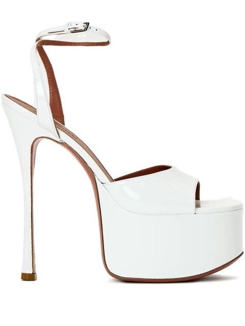 Amina Muaddi 155mm Aya platform sandals - White - zdjęcie produktu nr 1