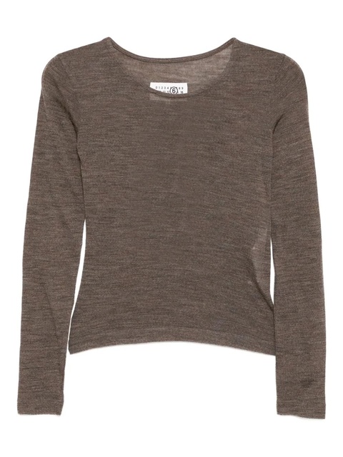 MM6 Maison Margiela wool T-shirt - Brown - zdjęcie produktu nr 2