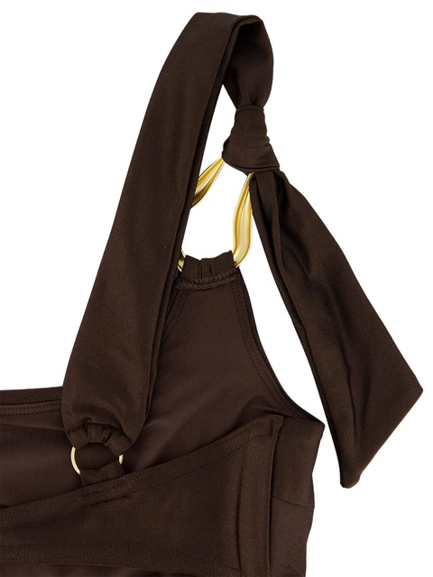 ZIMMERMANN Ascension one-shoulder bikini top - Brown - zdjęcie produktu nr 2