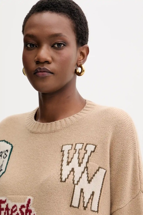 Weekend Max Mara sweter wełniany PAVIDI damski kolor beżowy lekki 2525366262600 - zdjęcie produktu nr 2