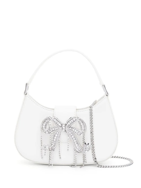 Self-Portrait Crescent Bow leather tote bag - Neutrals - zdjęcie produktu nr 1