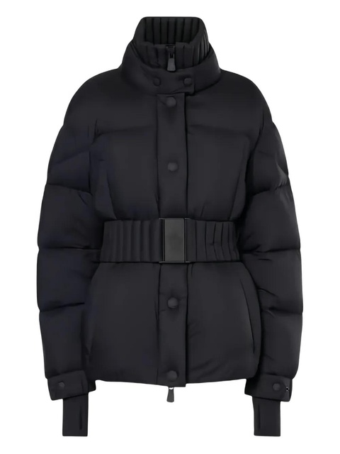 Moncler logo-patch belted coat - Black - zdjęcie produktu nr 1