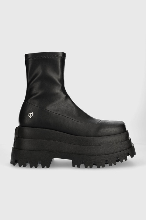 Naked Wolfe botki Sassy damskie kolor czarny na platformie - zdjęcie produktu nr 1