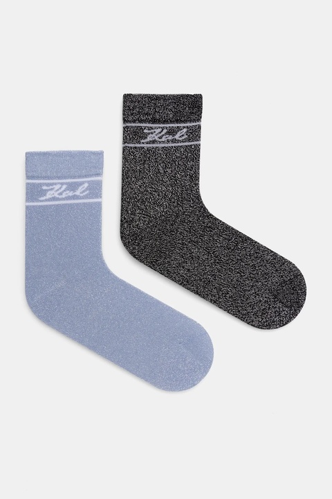 Karl Lagerfeld skarpetki 2-pack damskie kolor srebrny A1W47079 - zdjęcie produktu nr 1