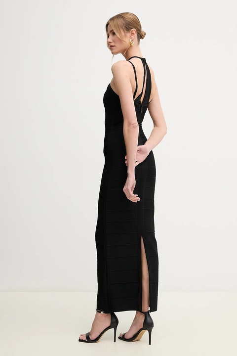 Herve Leger sukienka Lana kolor czarny midi dopasowana HLT8499825 - zdjęcie produktu nr 2