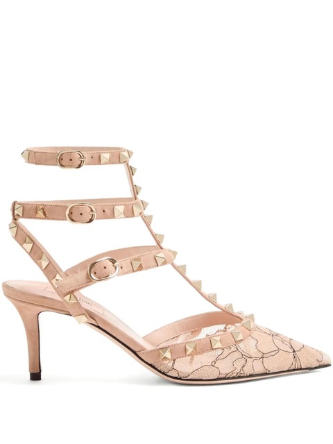 Valentino Garavani 65mm Rockstud lace-pattern stud pumps - Pink - zdjęcie produktu nr 1