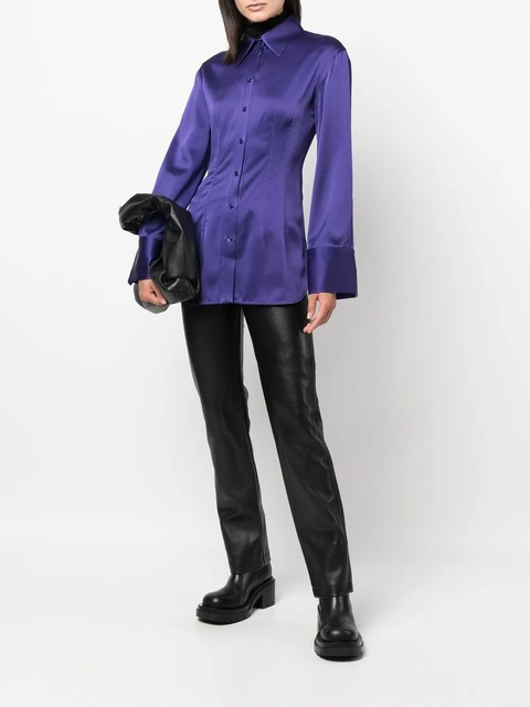 Blumarine long-sleeved fitted shirt - Purple - zdjęcie produktu nr 1