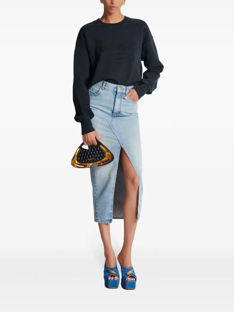 Balmain logo-embroidered sweatshirt - Grey - zdjęcie produktu nr 2