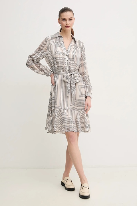 Marc Aurel sukienka kolor beżowy mini rozkloszowana 6535-1010-93383 - zdjęcie produktu nr 2