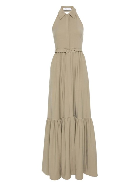 Self-Portrait belted halterneck dress - Neutrals - zdjęcie produktu nr 1