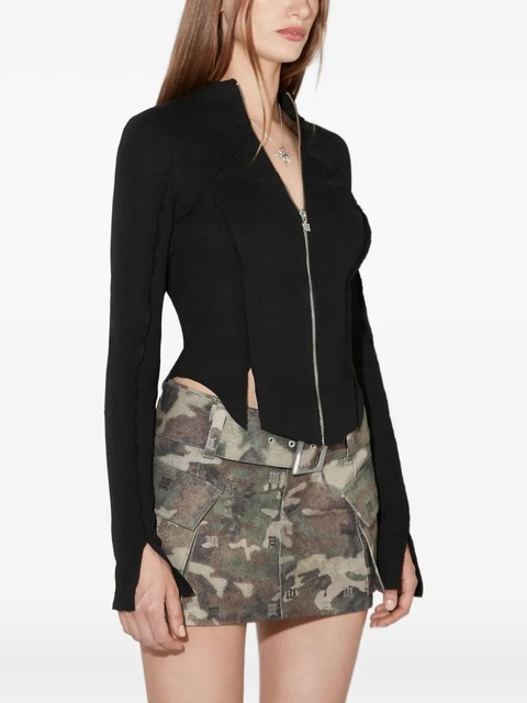 MISBHV zipped ribbed long-sleeve cardigan - Black - zdjęcie produktu nr 2