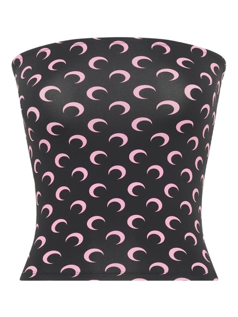 Marine Serre all-over moon-print tube top - Black - zdjęcie produktu nr 1