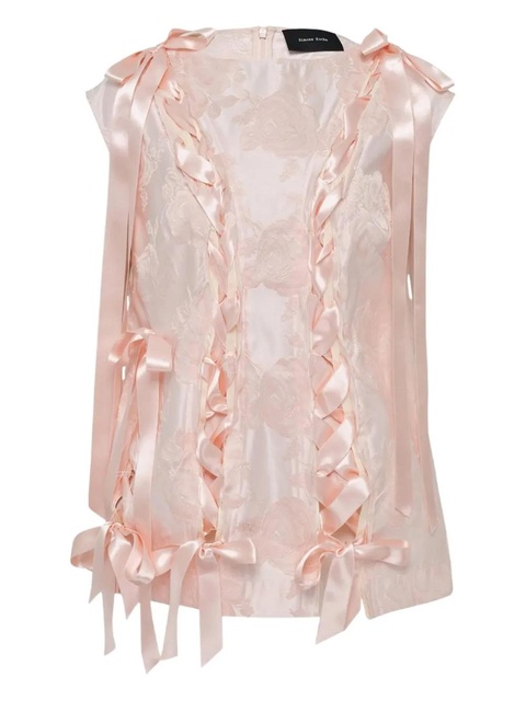 Simone Rocha ribbon brocade unraveling top - Pink - zdjęcie produktu nr 1