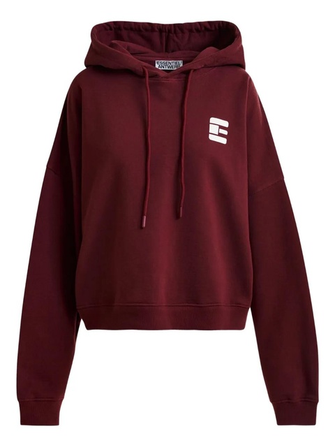 Essentiel Antwerp logo-print drawstring hoodie - Red - zdjęcie produktu nr 1