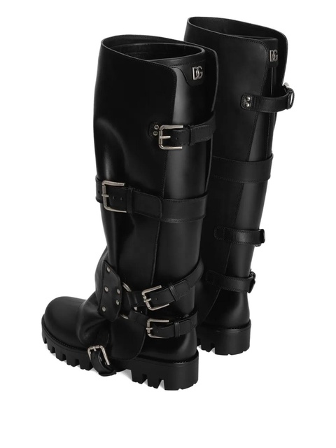 Dolce & Gabbana buckle-strap biker boots - Black - zdjęcie produktu nr 1