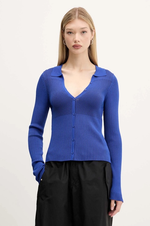 Desigual sweter BETHEL damski kolor niebieski lekki 25WWJF29 - zdjęcie produktu nr 1