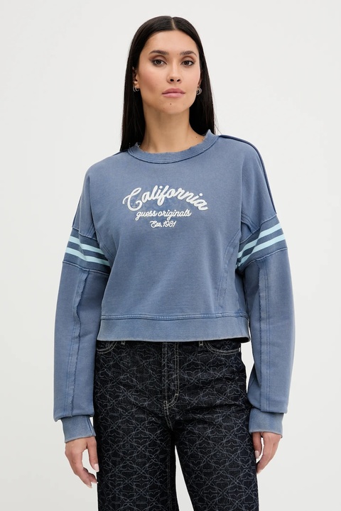 Guess Originals bluza bawełniana damska kolor niebieski z nadrukiem W5YQ24 K68I4 - zdjęcie produktu nr 1