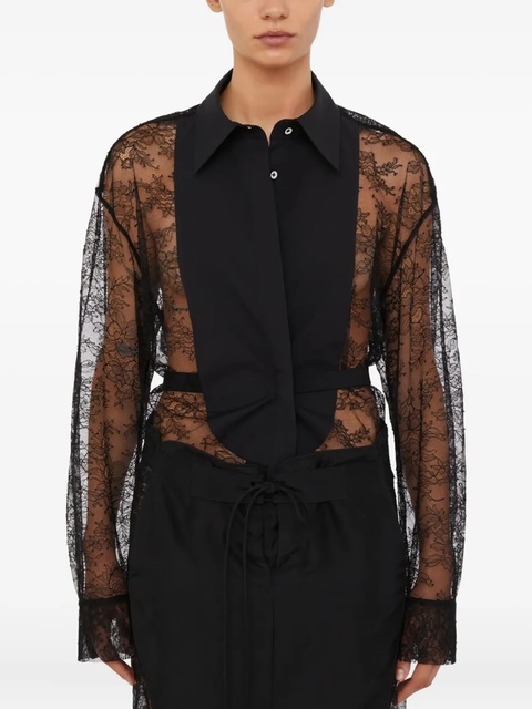 Christopher Esber lace tuxedo shirt - Black - zdjęcie produktu nr 1