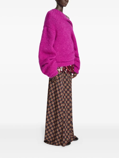 DRIES VAN NOTEN asymmetric-neck long-sleeve sweater - Pink - zdjęcie produktu nr 2