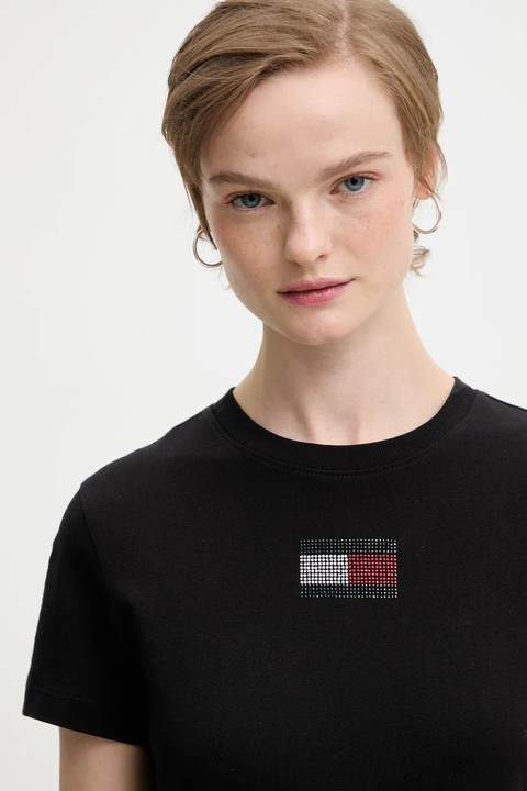 Tommy Jeans t-shirt bawełniany damski kolor czarny DW0DW21965 - zdjęcie produktu nr 2
