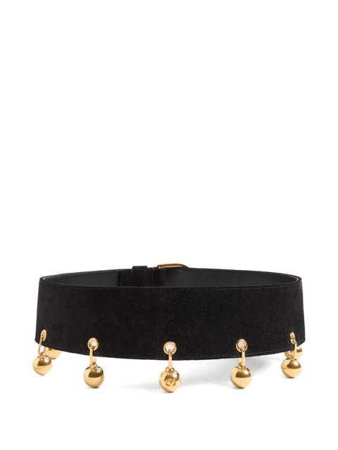 Valentino Garavani VLogo suede belt - Black - zdjęcie produktu nr 1