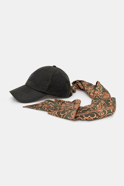 Barbour czapka z daszkiem x Farm Rio kolor zielony LHA0596 - zdjęcie produktu nr 1