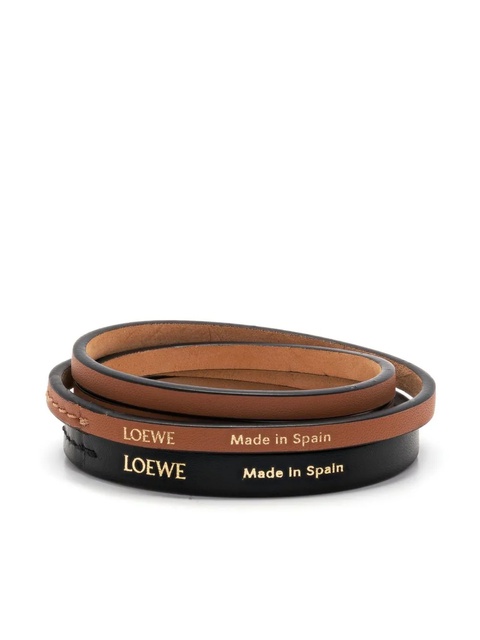 LOEWE Double leather bracelet - Black - zdjęcie produktu nr 1