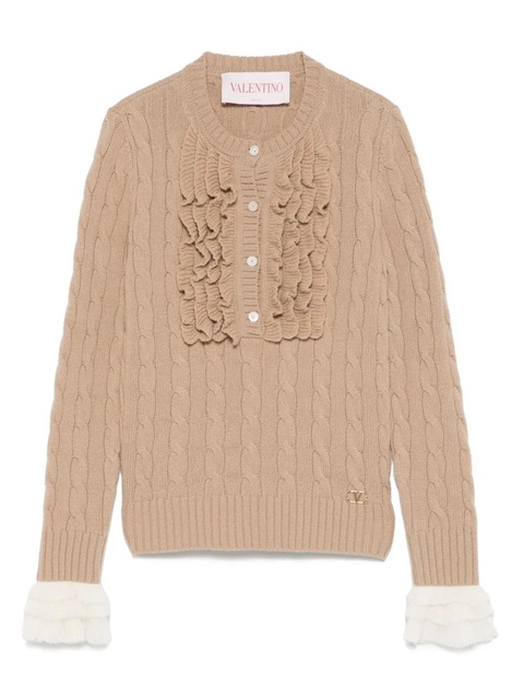 Valentino Garavani cable-knit sweater - Brown - zdjęcie produktu nr 1